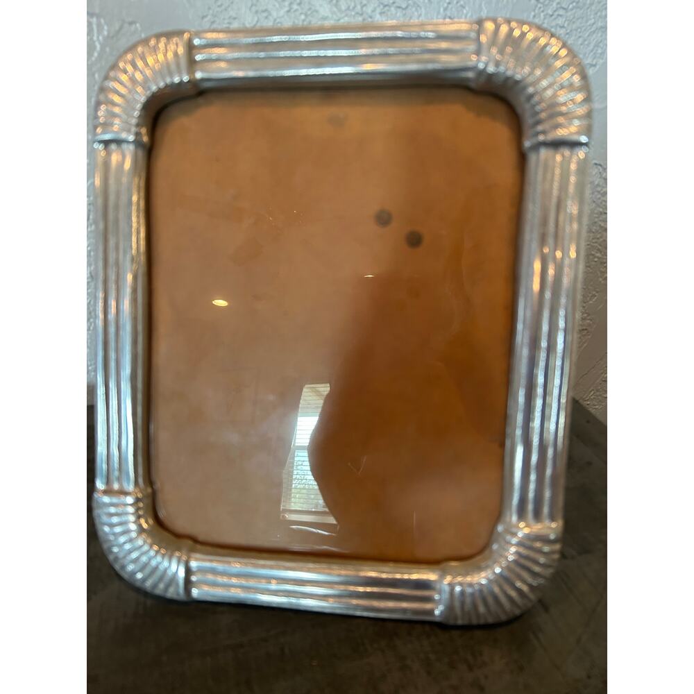 Vintage Ann Kary Mexican Pewter Picture Frame - Art Deco Ridged Design